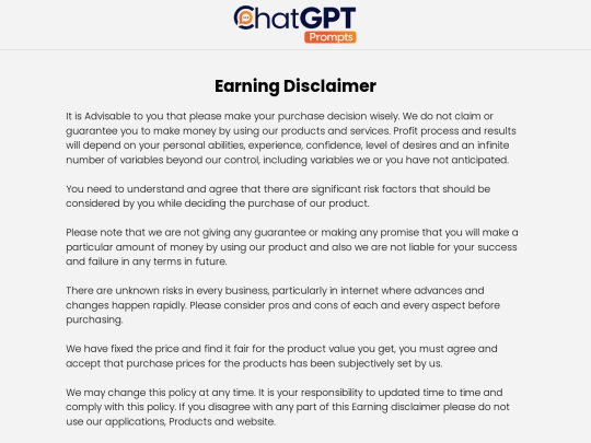 Green/disclaimer screenshot