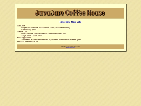 JavaJam/menu screenshot