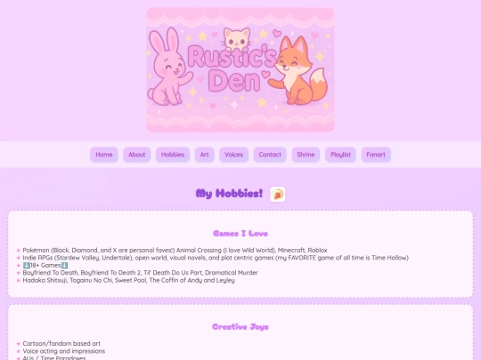 hobbies screenshot