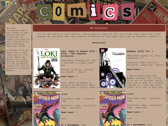 collections/comics screenshot
