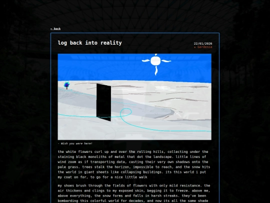stories/logbackintoreality screenshot
