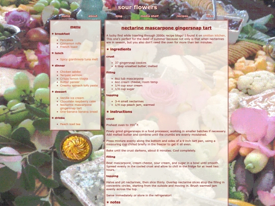 recipes/nectarinetart screenshot
