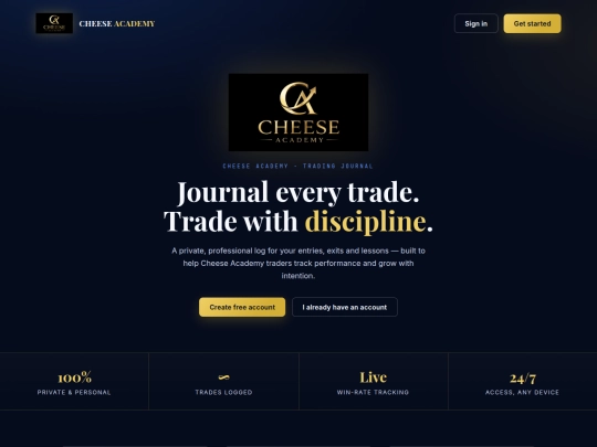 cheese-academy-trading-journal screenshot