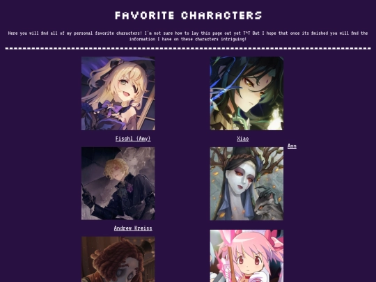 pages/characters screenshot