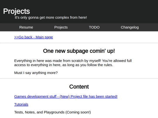 projects screenshot