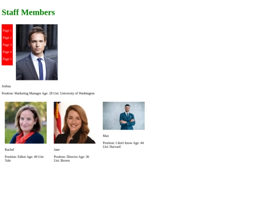 staffpage screenshot
