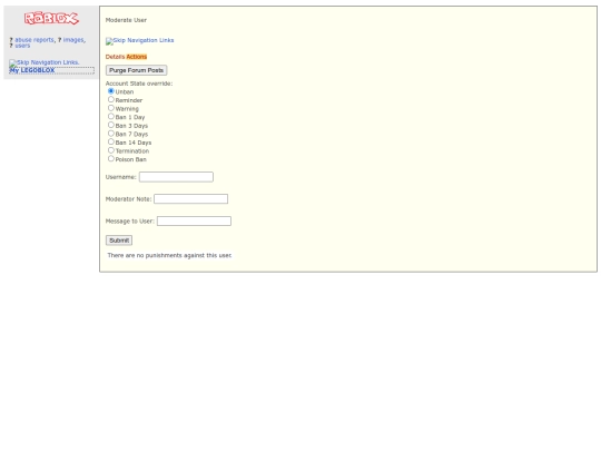 Admin/ModerateUser screenshot