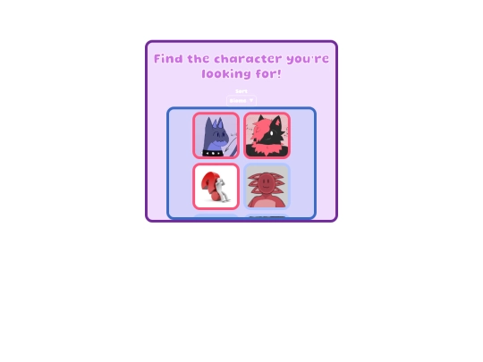 characterfindpage/characterfinder screenshot