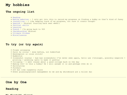 List screenshot