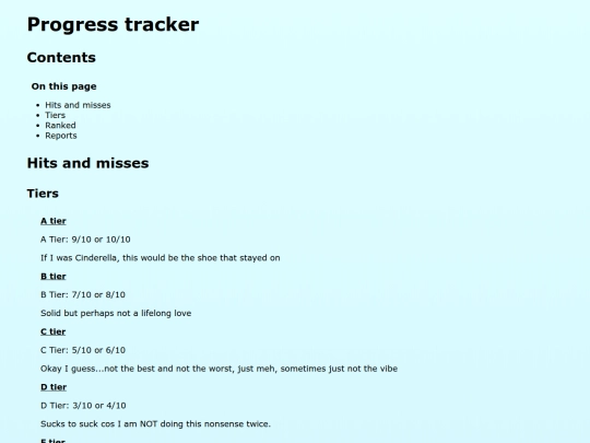 Progress-tracker screenshot