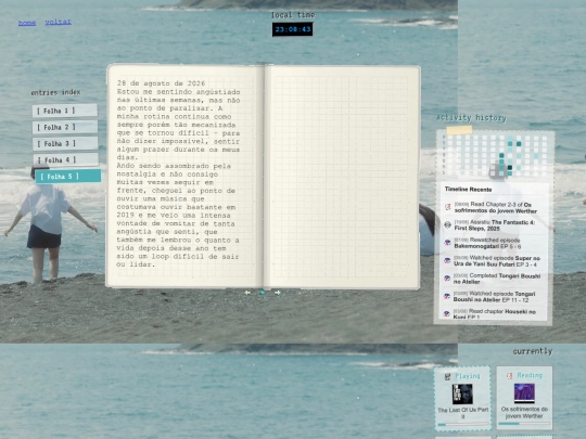thoughts/microblog screenshot