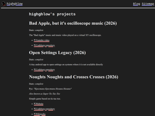 projects screenshot