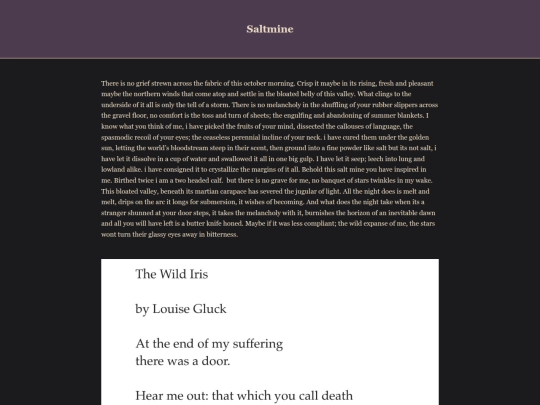 poem/saltmine screenshot