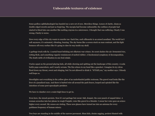 prose/unbearable screenshot