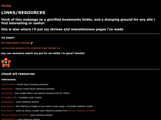 links screenshot