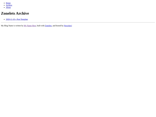Zonelets/archive screenshot