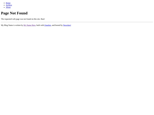 Zonelets/not_found screenshot