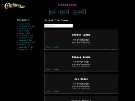 clerihews screenshot