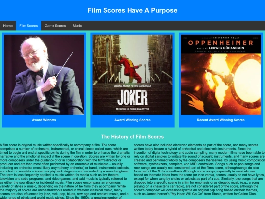 Web Design Project/MovieScores screenshot
