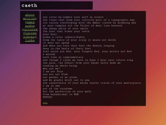 writing/poetry/colors screenshot
