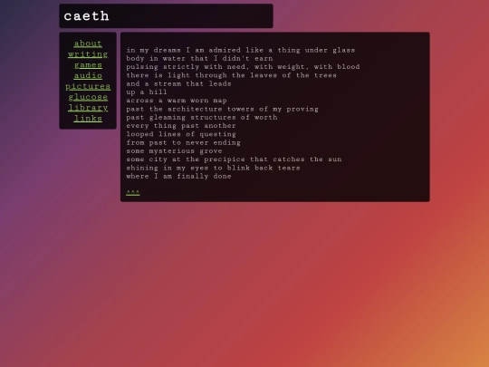 writing/poetry/dreams screenshot
