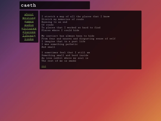 writing/poetry/hide screenshot