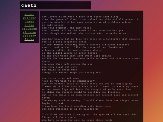writing/poetry/shoes screenshot