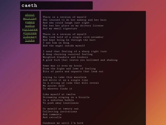 writing/poetry/timelines screenshot