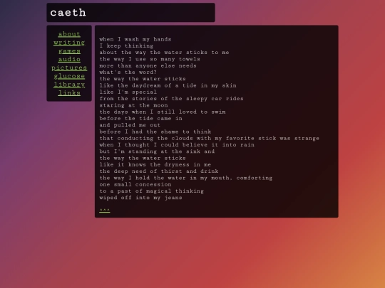writing/poetry/water screenshot