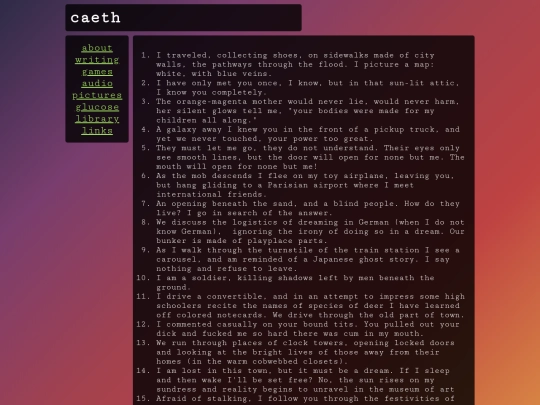 writing/prose/dreams screenshot