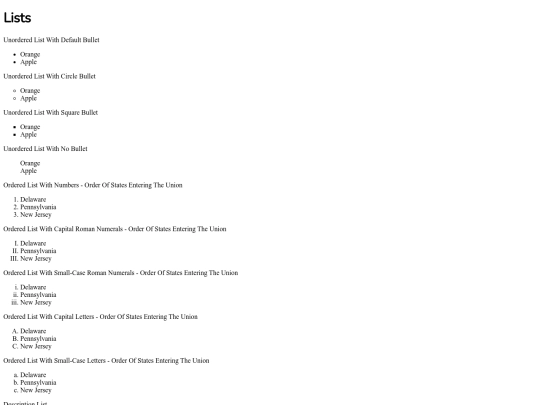 lists screenshot