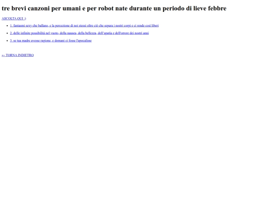 canzoniperumanieperrobot screenshot