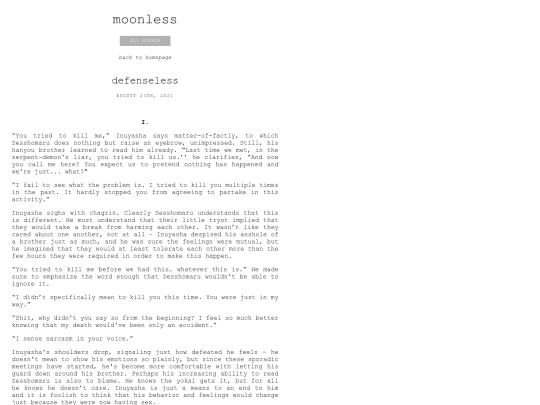 fanfiction/moonless screenshot