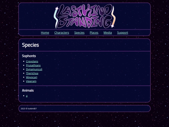 species screenshot