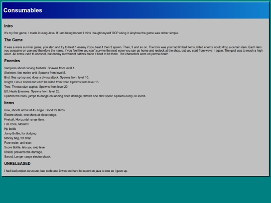 consumables screenshot