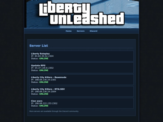 servers screenshot