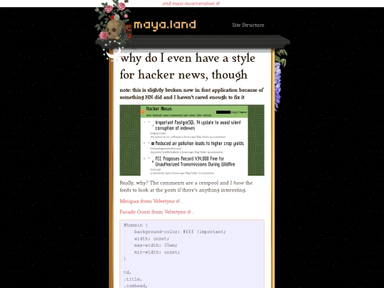 user-styles/hacker-news screenshot