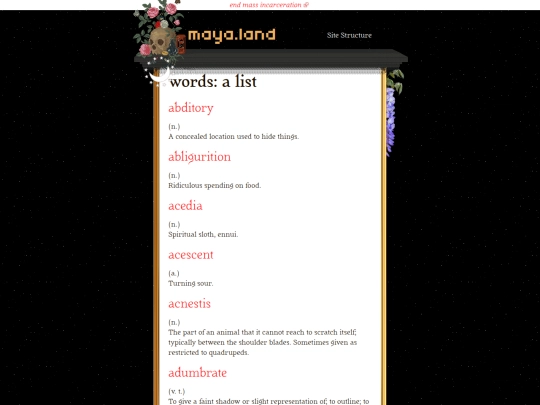 words/list screenshot