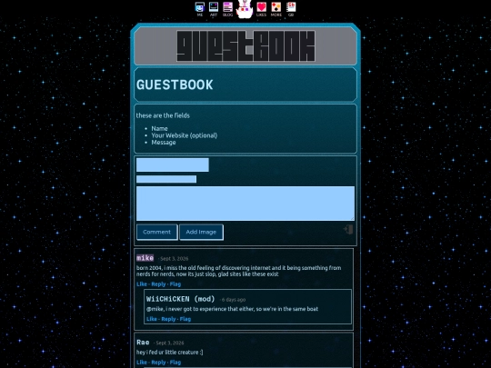 guestbook screenshot