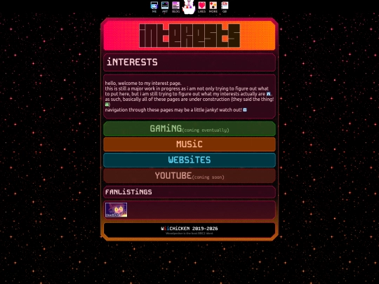 interests screenshot