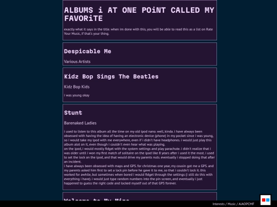 interests/music/albums/favarchive screenshot