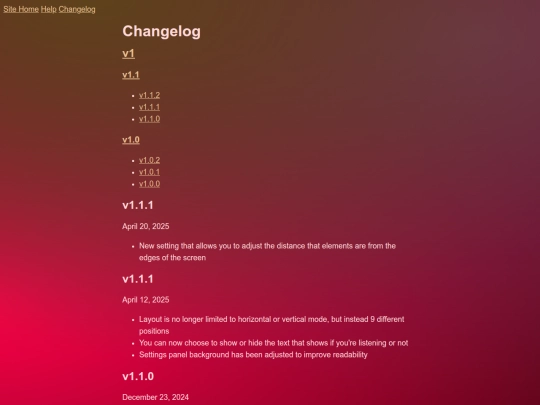 interests/music/fm/playing/help/changelog screenshot