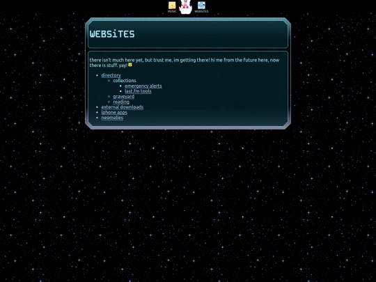interests/websites screenshot