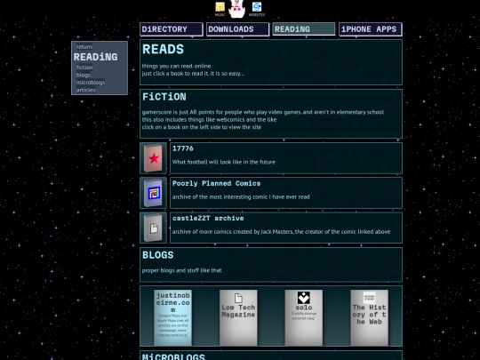 interests/websites/reading screenshot