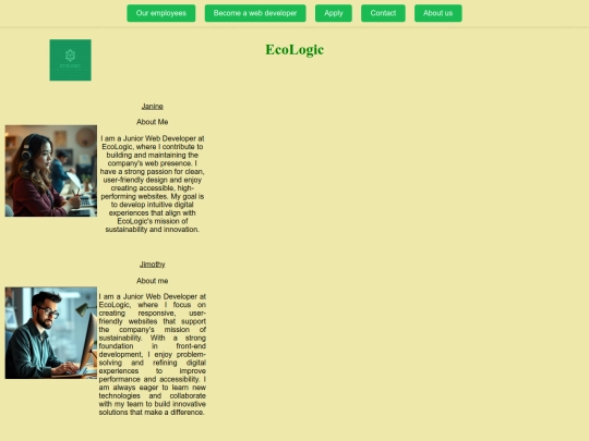 employee page template screenshot