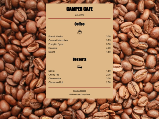 cafemenu screenshot