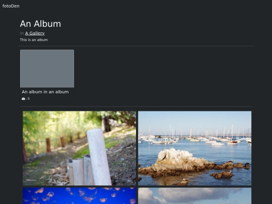 projects/fotoDen/example/default/a_gallery/an_album screenshot
