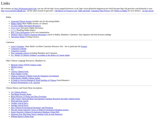 links screenshot