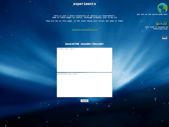 experiments screenshot