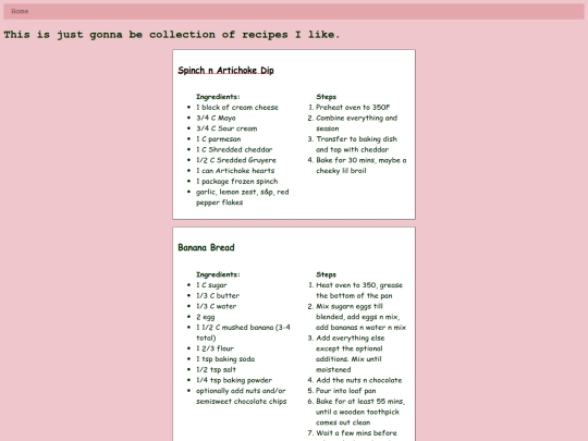Consumption/recipe screenshot